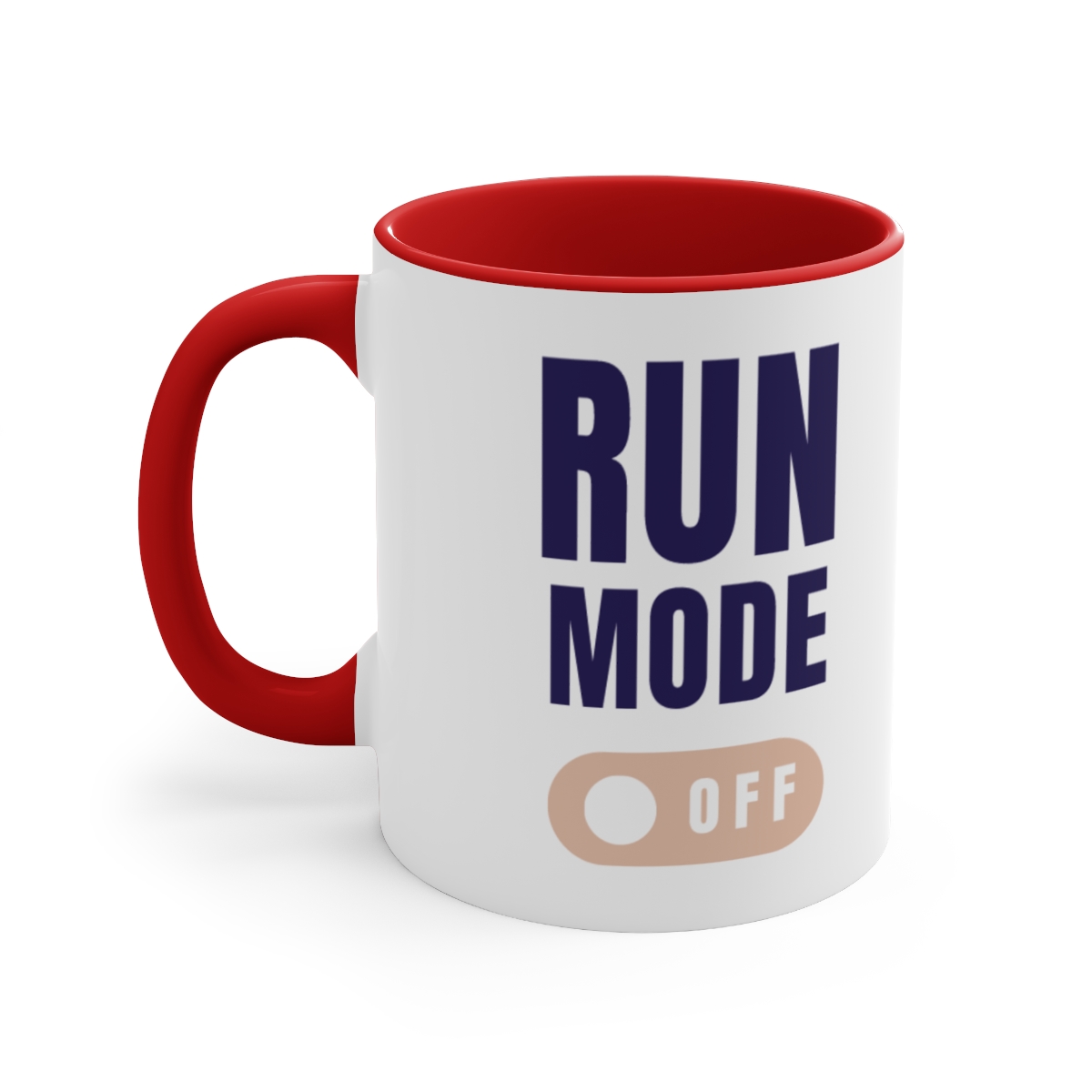"Run Mode On-Off" Accent Coffee Mug, 11oz